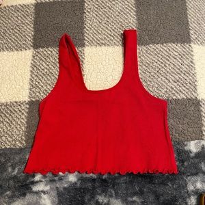 Frill Red Tank Top